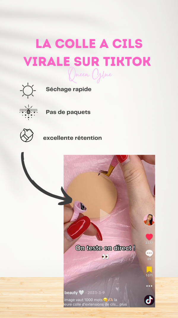 Queen K colle pour extensions de cils longue tenue – Image 3