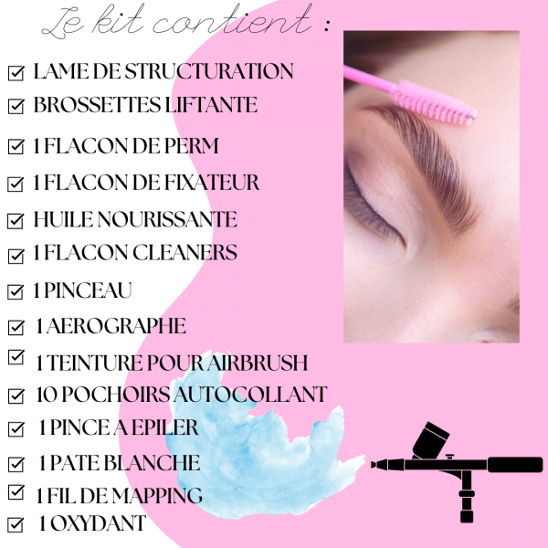 Formation 2 en 1 air Brush + brows  lift et structuration des sourcils + kit inclus (à distance) – Image 2