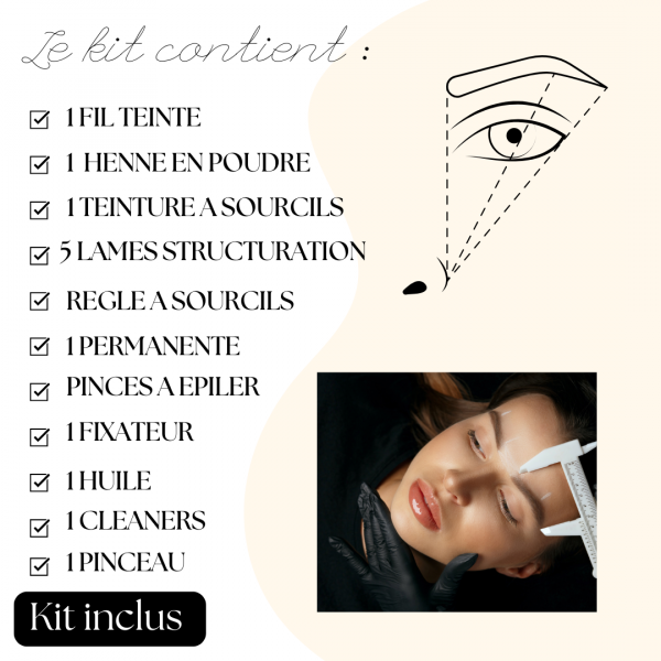 7. Formation 3 en 1 brows lift et teinture hybride avec structuration + henna brows + kit inclus ( 1 jour) – Image 2