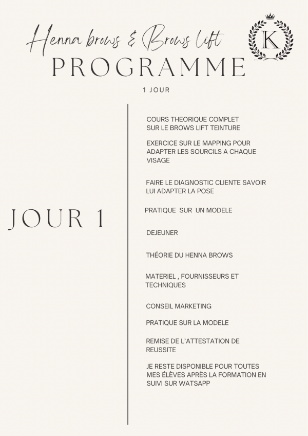 7. Formation 3 en 1 brows lift et teinture hybride avec structuration + henna brows + kit inclus ( 1 jour) – Image 3