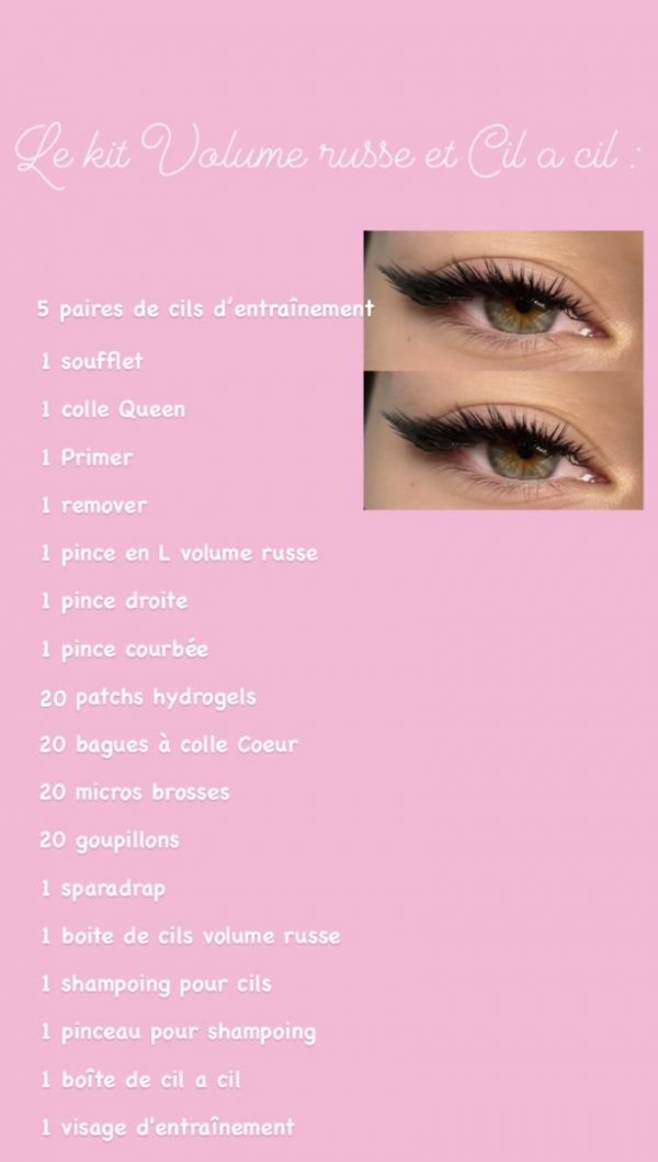 2. Pack 3 en 1 : cil à cil , mixte et volume russe + kit inclus (à distance) – Image 2