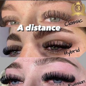 2. Pack 3 en 1 : cil à cil , mixte et volume russe + kit inclus (à distance)