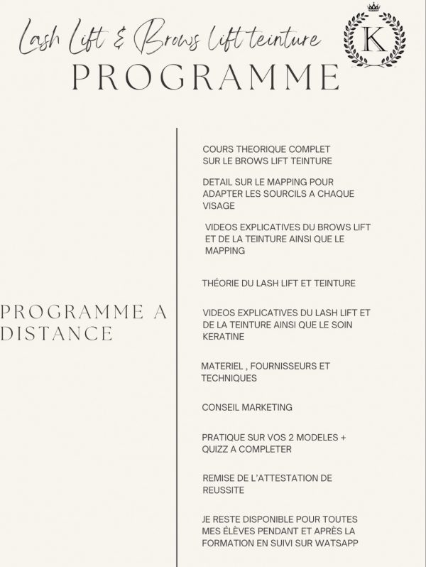 8. Pack 2 en 1 :  Brows lift, mapping , teinture & rehaussement de cils teinture + kit (A distance) – Image 3