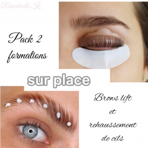 8. Pack 2 en 1 : formation Brows lift , structuration, teinture & rehaussement de cils teinture avec kit 
sur place ( 1 jour)
