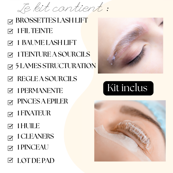 8. Pack 2 en 1 : formation Brows lift , structuration, teinture & rehaussement de cils teinture avec kit 
sur place ( 1 jour) – Image 2