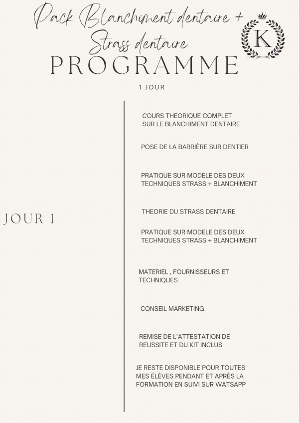 Pack 2 en 1 : formation blanchiment dentaire et strass dentaire + kit inclus sur place (sur place) – Image 3